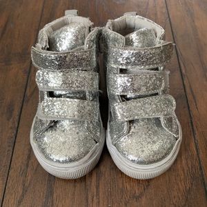GAP Silver Glitter Hightop Sneakers 7